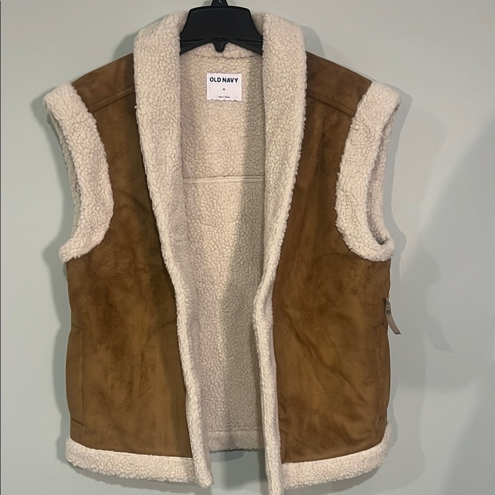 Old Navy Brown Sherpa-Lined Vest
